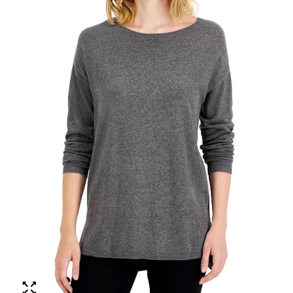 INC International Concepts Charcoal Knit Top